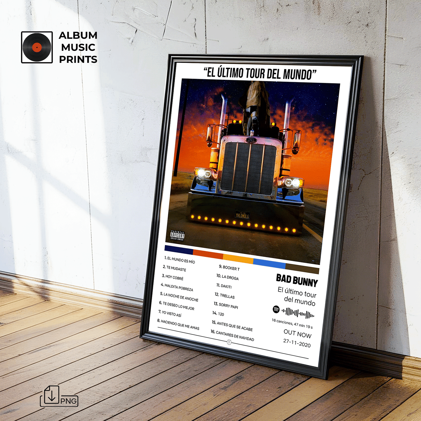EL ULTIMO TOUR DEL MUNDO Bad Bunny Póster Digital - Descarga Instantánea Arte Álbum