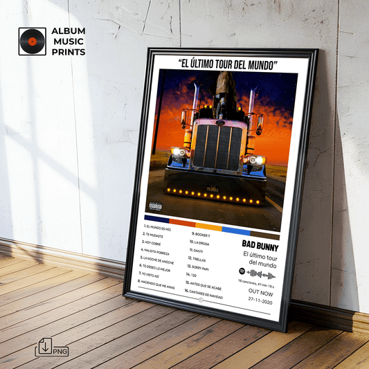 EL ULTIMO TOUR DEL MUNDO Bad Bunny Póster Digital - Descarga Instantánea Arte Álbum
