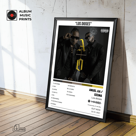 LOS DIOSES - Anuel AA Póster Digital Álbum