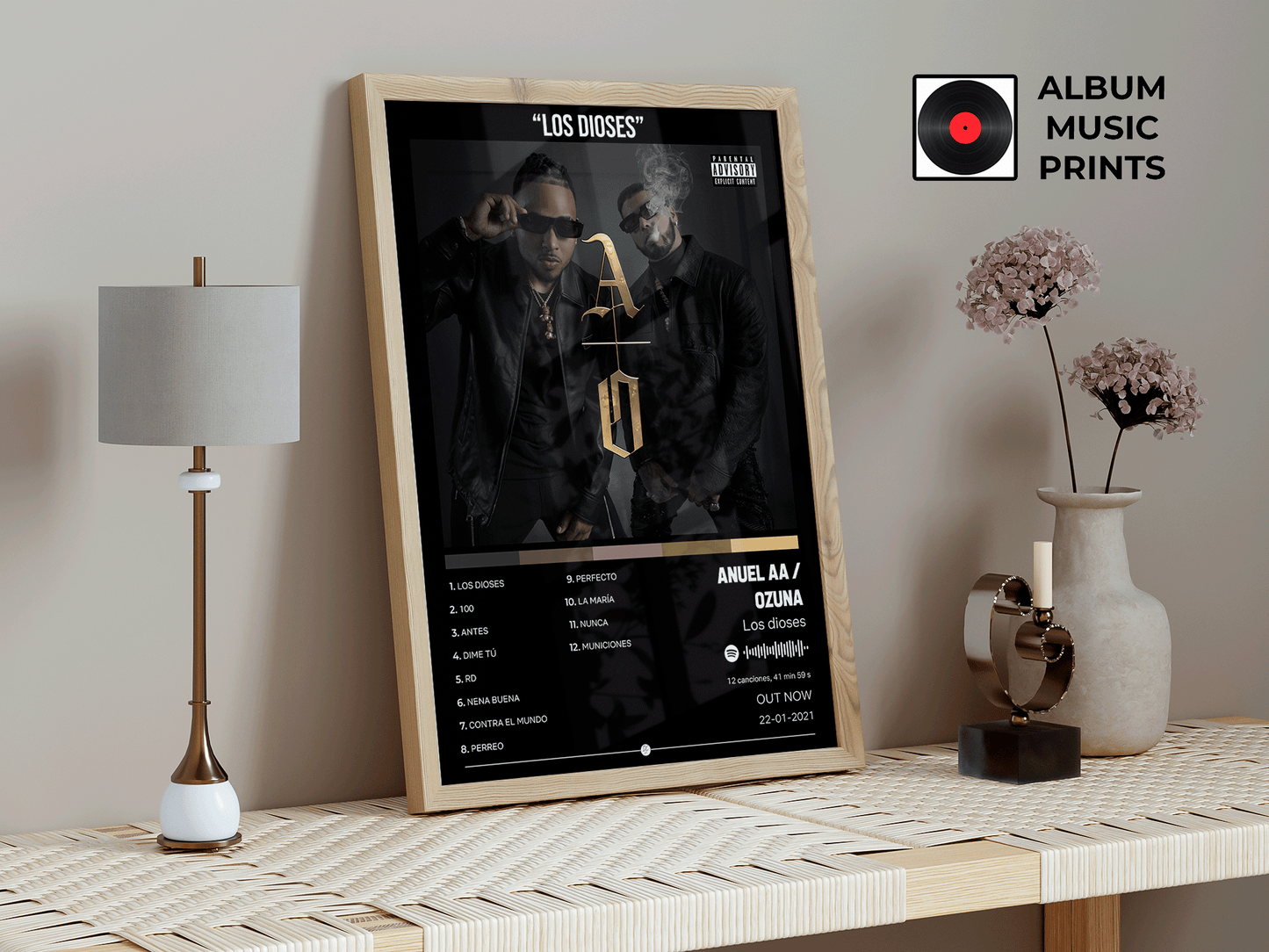 LOS DIOSES - Anuel AA Póster Digital Álbum