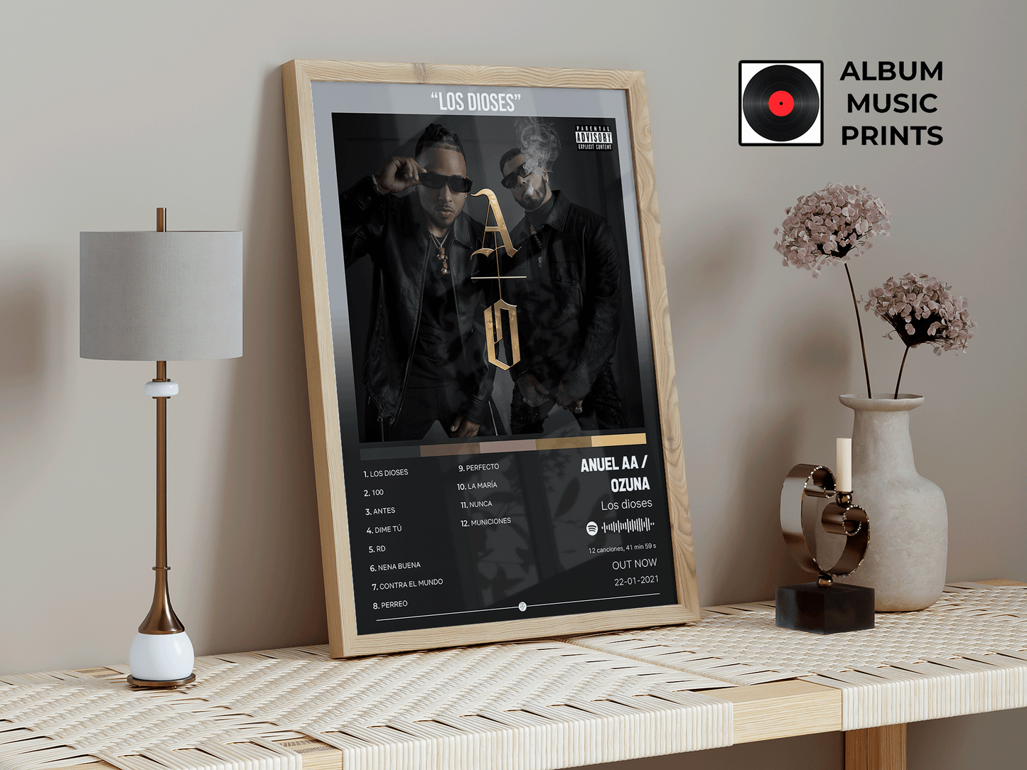 LOS DIOSES - Anuel AA Póster Digital Álbum