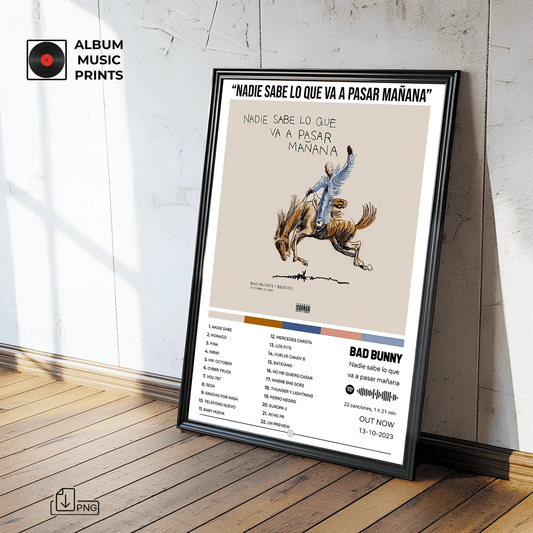 NADIE SABE LO QUE VA A PASAR MAÑANA Bad Bunny Póster Digital - Descarga Instantánea