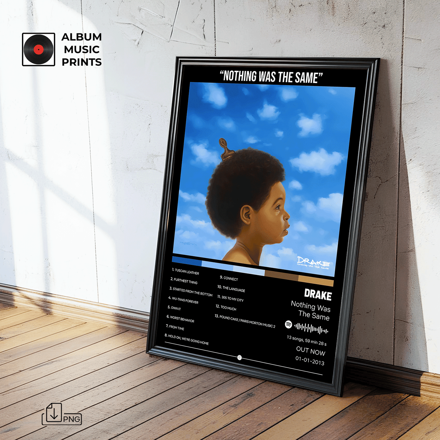 Nothing Was The Same Drake Poster Digital - Diseño Álbum Musical Descargable