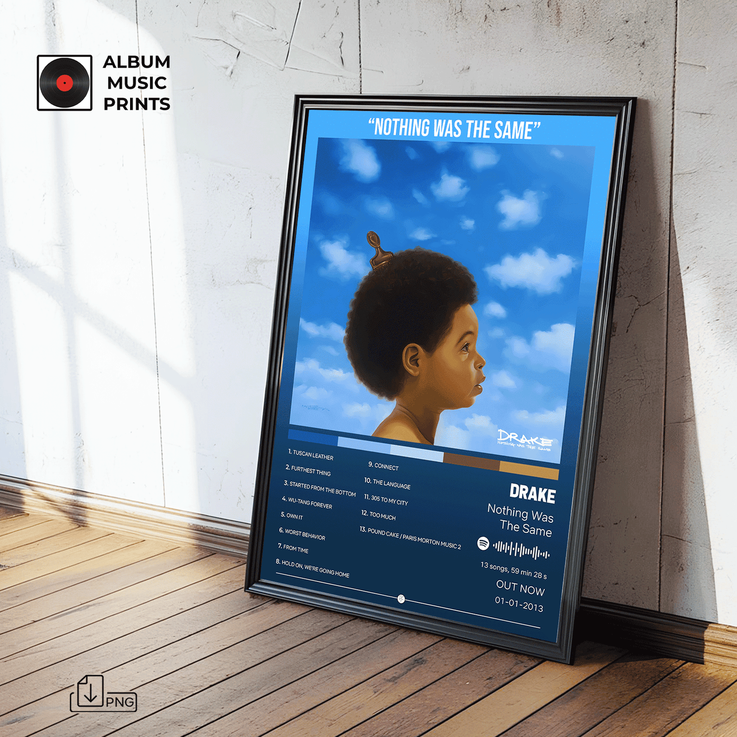 Nothing Was The Same Drake Poster Digital - Diseño Álbum Musical Descargable
