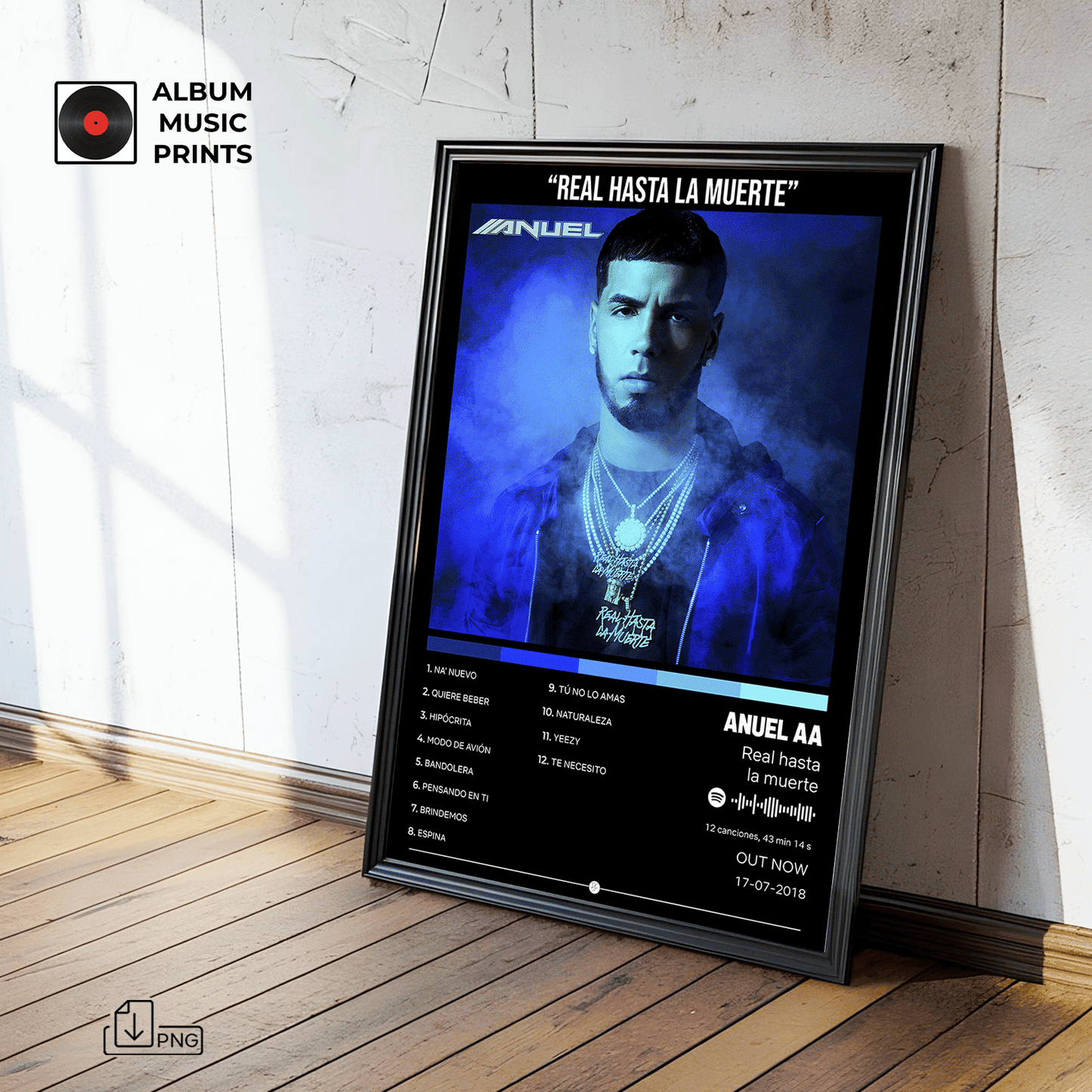 REAL HASTA LA MUERTE - Anuel AA Póster Digital Álbum