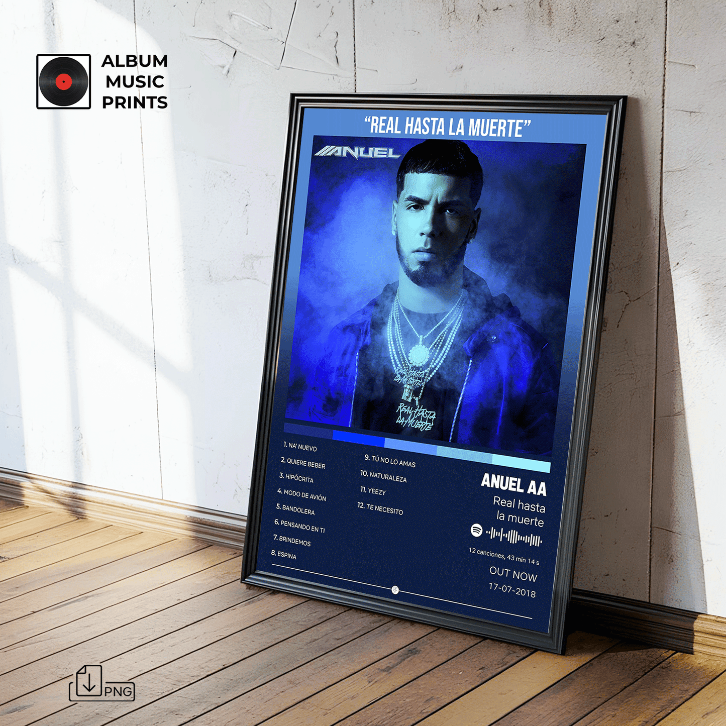 REAL HASTA LA MUERTE - Anuel AA Póster Digital Álbum
