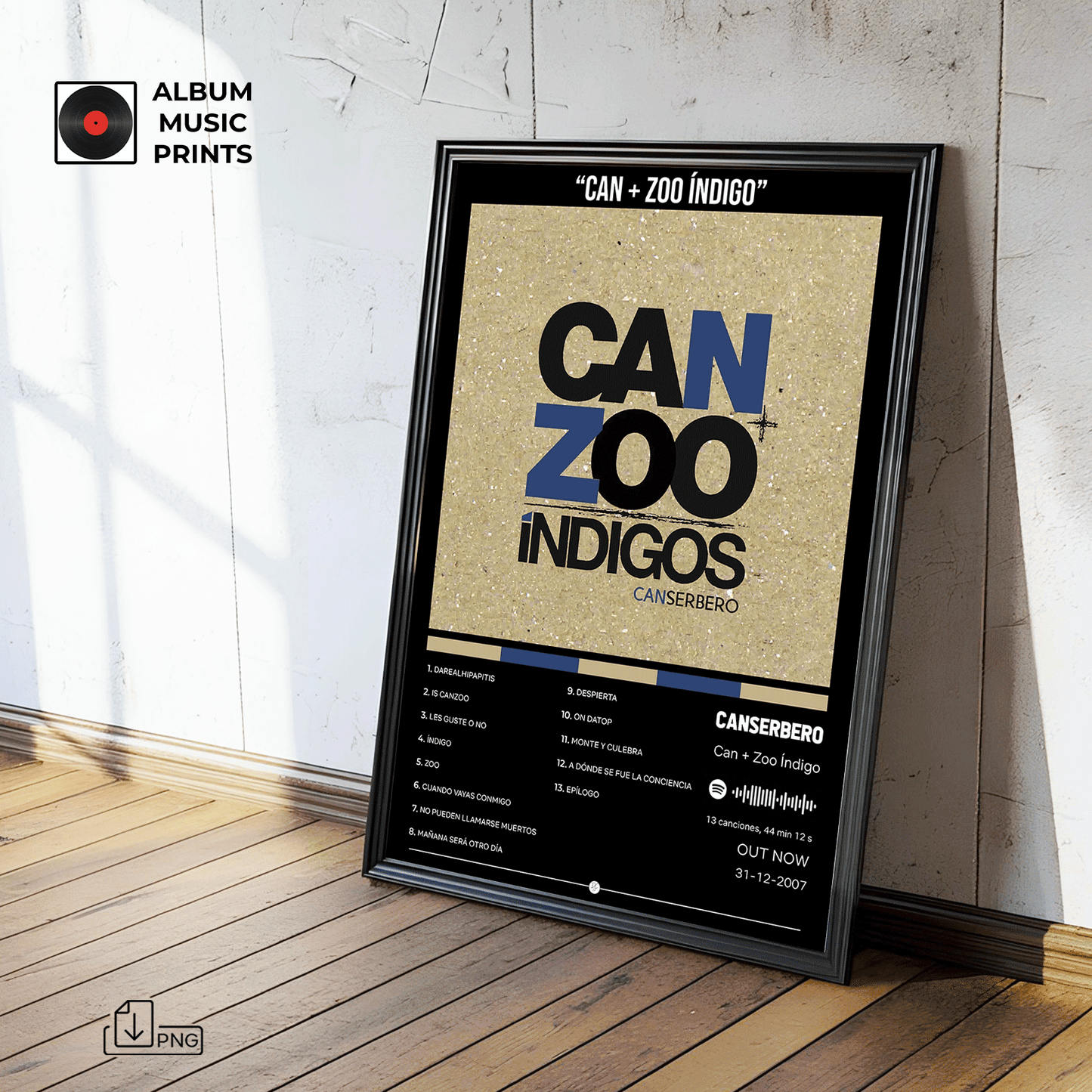 Can + Zoo Índigo Canserbero - Poster Digital Descargable Imprimible Arte Musical